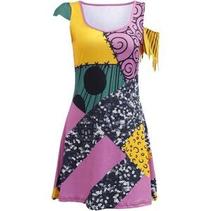 🆕Women's Sequin Christmas Nightmare Halloween Costumes Cosplay Print Dress